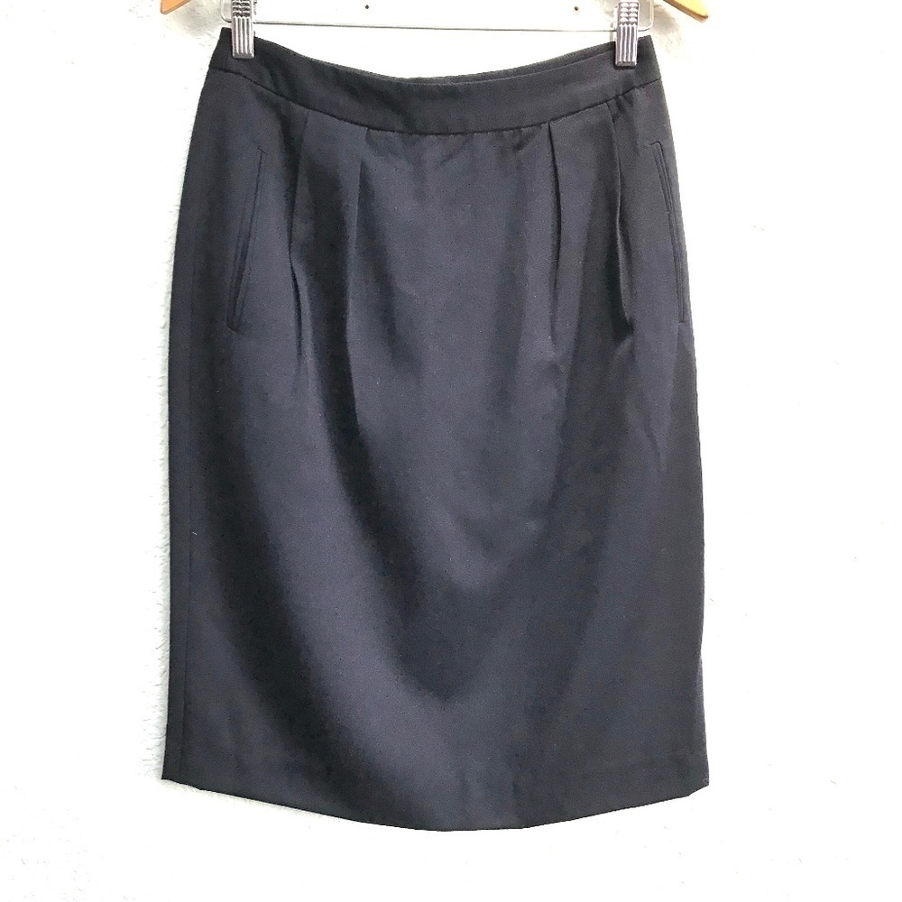 Vintage Gloria Sachs Wool Blend Pencil Skirt Womens Size 10 Neutral Office